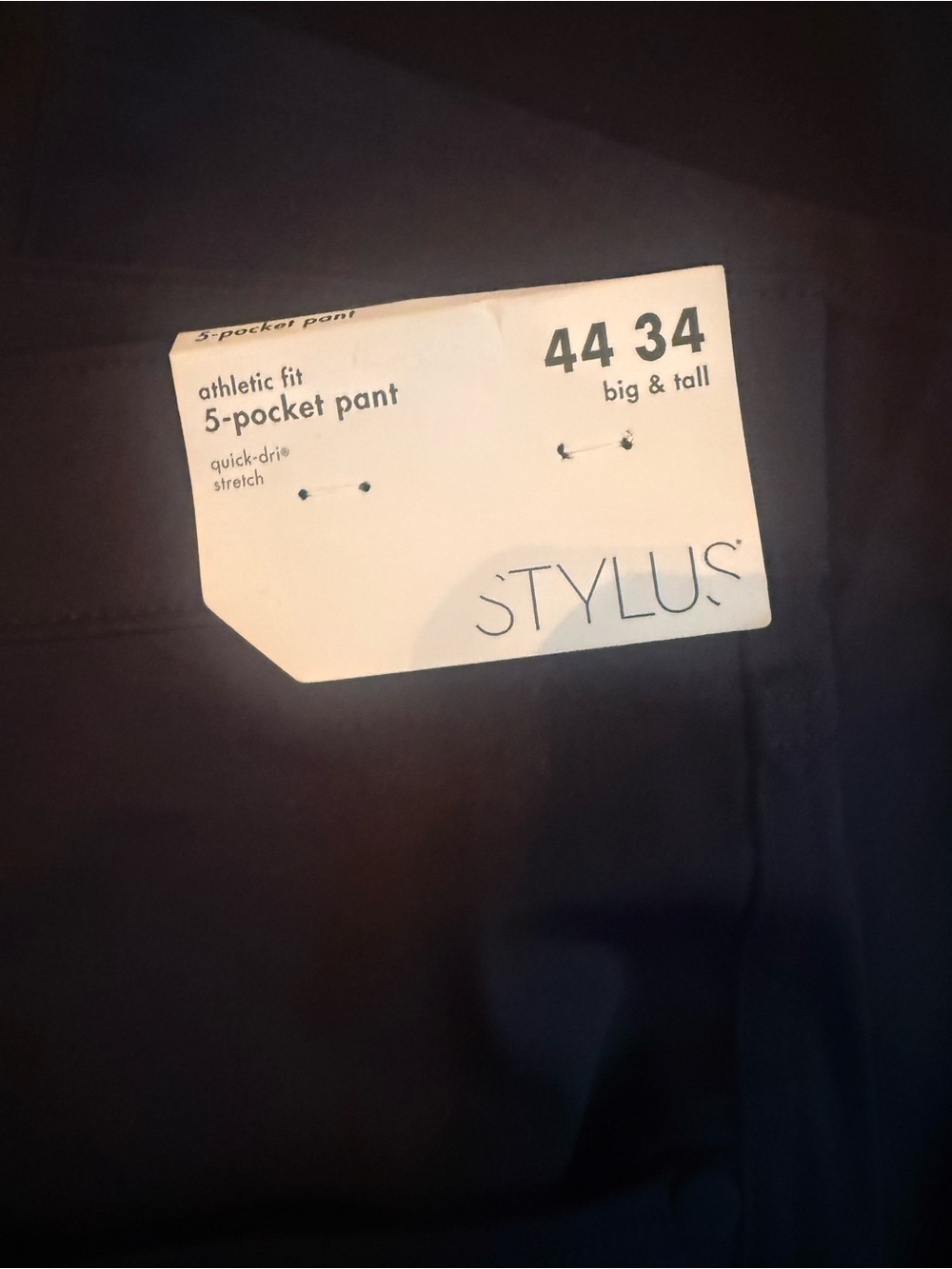 STYLUS Men's Athletic Fit 5-Pocket Pants — Black
